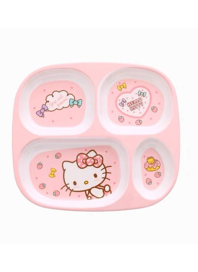 Buy Hello Kitty Children's Tableware Drop-resistant Thickened Grid Plate in Saudi Arabia