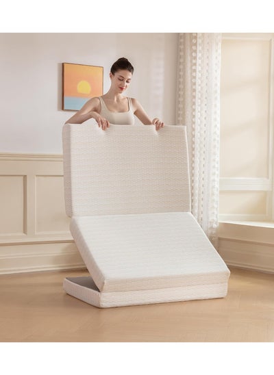 اشتري Comfy White Knitted Cotton Folding Medicated Portable Classic 180 X 90 X 7Cm Mattress في الامارات