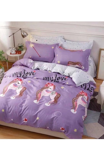 Buy Disney Three-Piece Set Cotton Quilt Single Size Comforter Bedding Set, Anime Cartoon Bed kids Duvet Cover Set in UAE