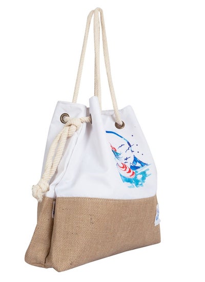 Buy Anemoss Sailor Girl Jute Beach Bag with Rope Handle and Inner Pocket in UAE