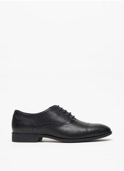 Buy Men's Textured Lace-Up Oxford Shoes in UAE