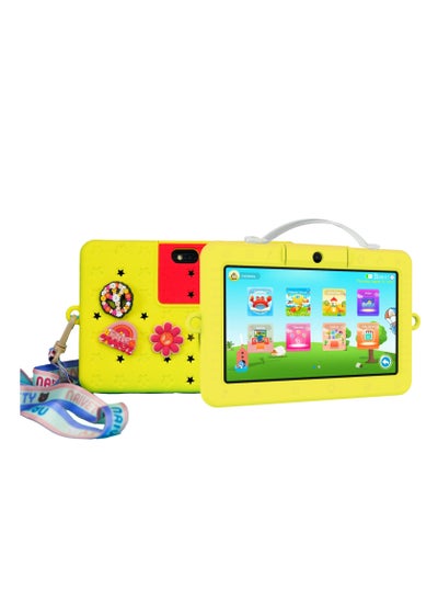 اشتري Oteeto Tab 5 Travel Mate Kids 7 Inch Display Tablet With 4GB RAM 128 GB ROM and 3000 mAh Battery Yellow في السعودية