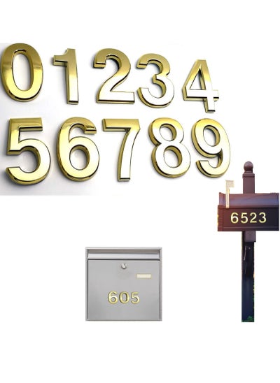 اشتري 3D Mailbox Numbers 0-9 Self-Adhesive  Address Number Stickers Door House Numbers Style Street Mailbox Sign في السعودية