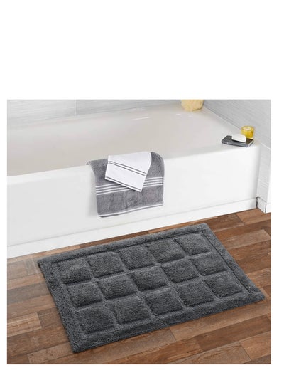 Buy Shemtron Square Pattern Cotton Bath Mat in UAE