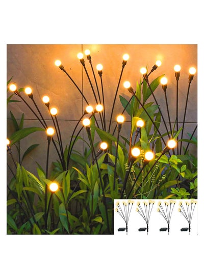 اشتري 8LED Solar Garden Lights Swaying Light, Sway by Wind, Outdoor, Yard Patio Pathway Decoration, Solar Powered Firefly Lights Outdoor Waterproof, Warm White(4 Pack) في الامارات