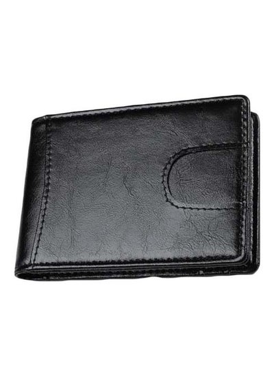 Buy Leather Pick-Up Case Men Wallet Black in UAE