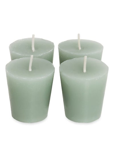 Buy Basic 4 - Pieces Tea Orchid Votive Candle Set Green in UAE