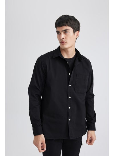 Buy Man Relax Fit Woven Long Sleeve Shirt in Egypt