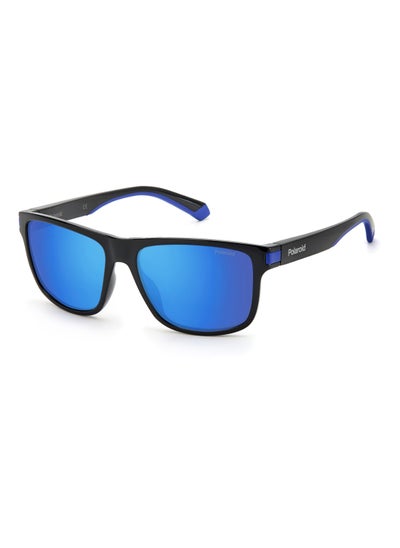 Buy Men's Polarized Rectangular Shape  Sunglasses Pld 2123/S Blue 44 - Lens Size: 43.5 Mm - Blk Blue B in UAE