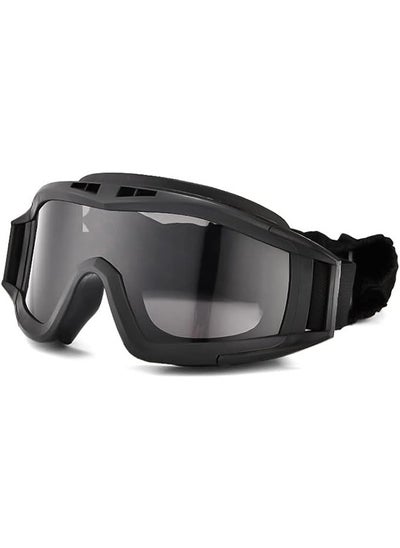 Buy Tactical Airsoft Goggles with 3 Interchangeable Lenses, Windproof, Sandproof and Explosion Proof Ballistic Safety Goggles for Shooting Hunting, Paintball in Saudi Arabia