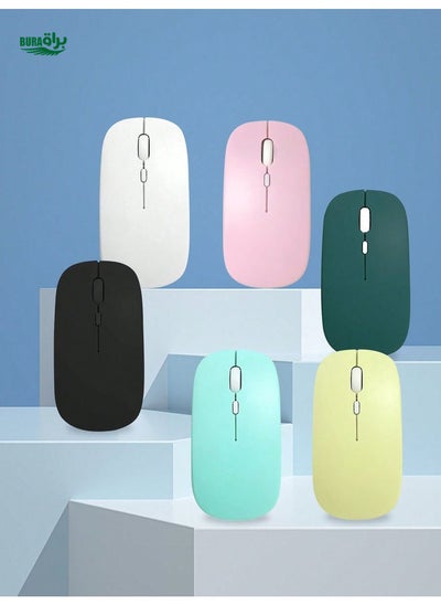 Buy Wireless Bluetooth Mouse For Computer Office, Gaming, IPad, Tablet, Laptop, With Battery, Silent & Solid Colored Macaron Wireless Mouse in Saudi Arabia