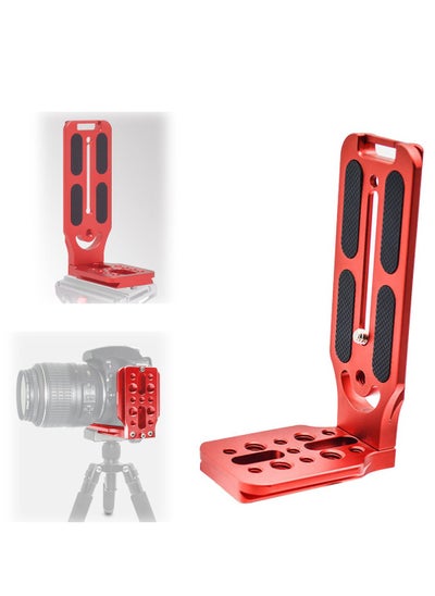 اشتري DSLR Camera L Bracket Quick Release Plate Vertical Horizontal Switching Tripod Quick Release Board Compatible with Canon / Nikon / Sony / DJI / Osmo / Ronin / Zhiyun Stabilizer Tripod Monopod (Red) في الامارات