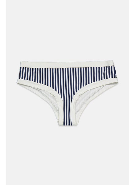 اشتري Women Stripe Bikini Bottom, Navy and White في السعودية