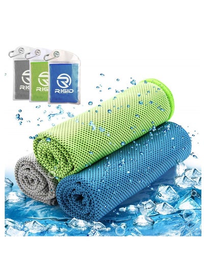 Buy Gym Cooling Towels (3-Pack) - Ice-Sensation Sweat Towel, Quick-Dry Microfiber Cloth for Exercise, Yoga, Running & More - High-Absorbency Cooling Towels for Intense Workouts (100x30cm) in Saudi Arabia