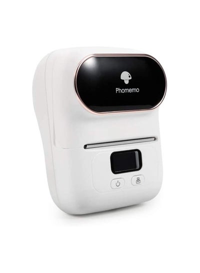 Buy M110 Portable Thermal Label Printer Bluetooth Connection Apply For Labeling Shipping Office Cable Retail Barcode And More White in UAE