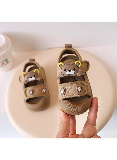 Buy Baby Boy Summer Sandals Bear Design Soft SoleKhaki Khaki in UAE