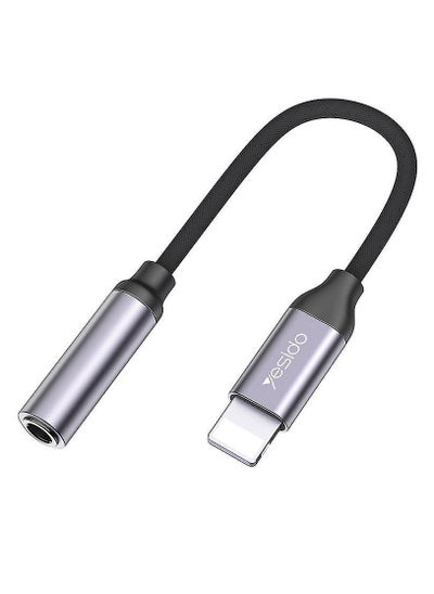 Buy Audio Cable AUX 3.5MM Lightning To Headphone Adapter Black in Saudi Arabia