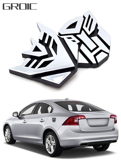 اشتري 1Pair 3D Metal Transformers Emblem Car Sticker Car Badge Decal,3D Dimensional Car Logo Sticker,Transformers Zinc Alloy Emblems for Automotive,Car Decoration في السعودية