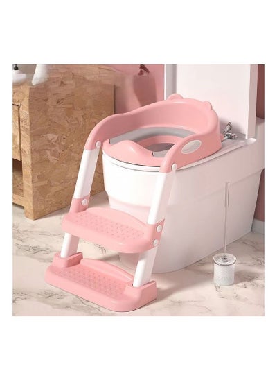 اشتري Potty Training Seat with Step Stool Ladder,Potty Training Toilet for Kids Boys Girls(Light pink) في الامارات