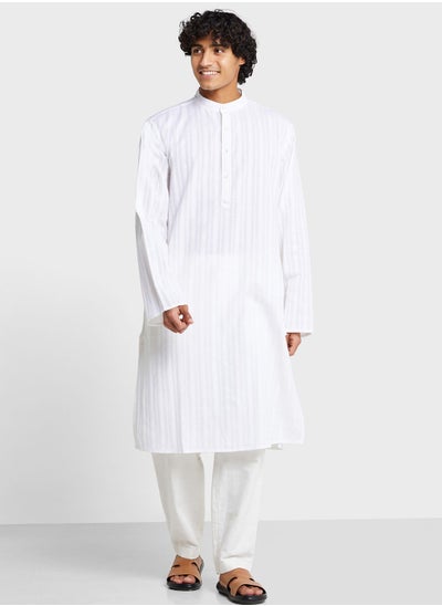 Buy Mandarin Collar Long Kurta in UAE