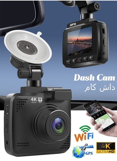 Buy 4K Dash Cam - Dashboard Camera Recorder with UHD 3840X2160P - Built in WiFi, GPS - Night Vision - Parking Monitor in Saudi Arabia