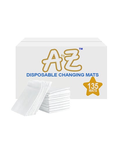 Buy A to Z - Disposable Changing Mat size (45cm x 60cm) Large- Premium Quality for Baby Soft Ultra Absorbent Waterproof - Pack of 135 - White in UAE