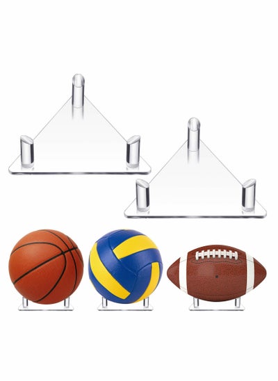 اشتري Acrylic Ball Stand Display Holder Sports Ball Storage Rack for Football Basketball Volleyball and Soccer Ball (Transparent)2 PCS في الامارات