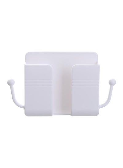 Buy Wall Hanging Wall Mount Mobile Phone Adhesive Holder With Hooks White in UAE