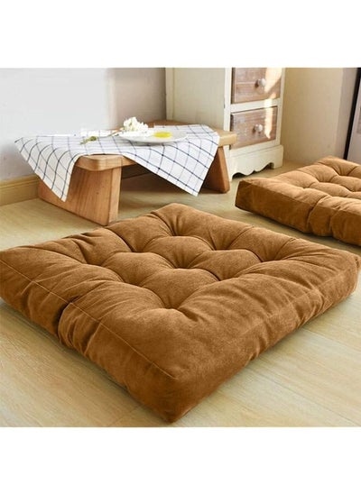 اشتري Simple And Comfortable Square Floor Velvet Tuffed Cushion 55Cm X 55Cm X 10Cm Am.5410250Pen في السعودية