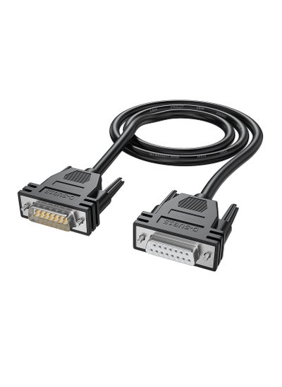 Buy DB15 Cabel Male to Female Double Shielded 10ft/3M,DB 15 Extension Cable Black, 26awg Tinned Copper D-SUB 15 pin Straight Through Cord for CNC, UPS, PLC, Driver in Saudi Arabia