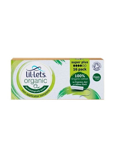 Buy Lil-Lets Organic Non-Applicator Super Plus White 16 Tampons in UAE