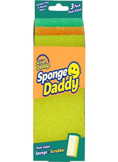 Buy Heavy Duty Dual-Sided Sponge + Scrubber For All Purpose 3 Pack, Scratch Free & Resists Odors in Saudi Arabia