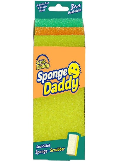 Buy Heavy Duty Dual-Sided Sponge + Scrubber For All Purpose 3 Pack, Scratch Free & Resists Odors in Saudi Arabia