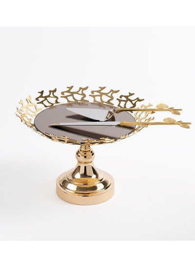 Buy Mozaik Fruit Plate, Gold - 28 cm in UAE