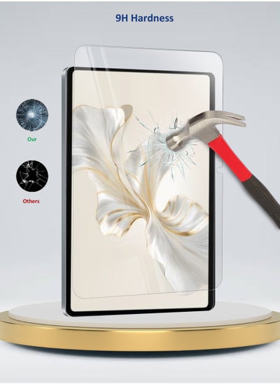 Buy Premium Series Curved Edges Full Cover Glass Screen Protector For Honor Pad 9 / Pad 9 Pro 12.1 Inch 2023 Clear in UAE