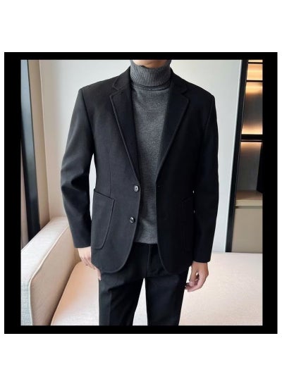 Buy Autumn Winter Slim Korean Mens Casual Suit SetBlack Black in Saudi Arabia