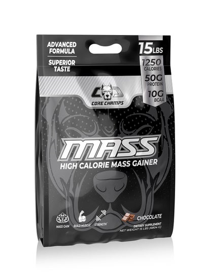 Buy Core Champs High Calorie Mass Gainer, 1250 Calories, 50g Protein, Chocolate flavor - 15lb in UAE