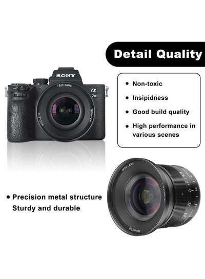 اشتري 7 Artisans 12mm F2.8 Mark Ⅱ Ultra Wide Angle APS-C Manual Focus Prime Lens Compatible for Sony E-Mount Mirrorless Cameras A6500 A6300 في الامارات