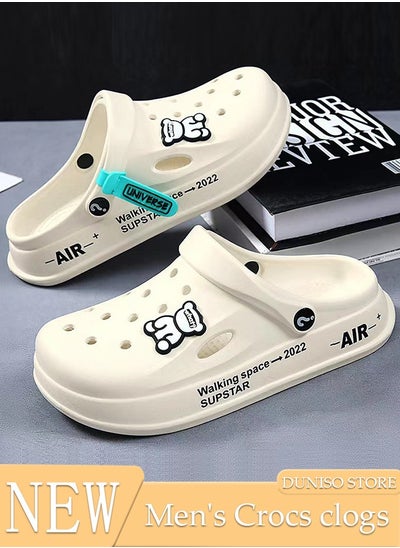 اشتري Men's Crocs clogs Sandals Bath Slippers Quick Drying Slide Sandal Non-Slip Soft Shower Slippers Spa Bath Pool Gym House Slippers Beach Sandals for Indoor & Outdoor في الامارات