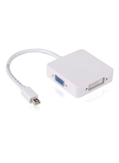 Buy 3-In-1 Mini Display Port To DVI/HDMI/VGA/AV/TV Cable Adapter For Apple Mac Book iMac 24centimeter White in UAE