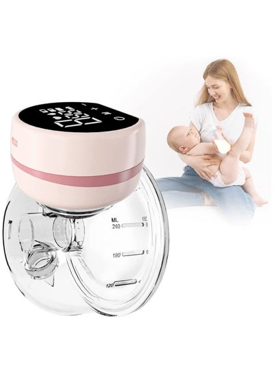 Buy Hands Free Cordless Electric Breast Pump, Painless Memory Function, 24mm, Pink in Saudi Arabia