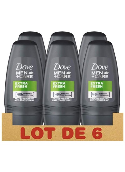 Buy Dove Men Extra Fresh Anti-Perspirant Roll on 6x50ml in UAE