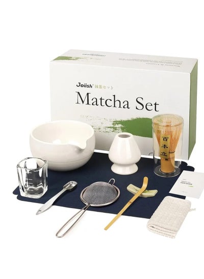 اشتري Liying 10-Pcs Matcha Kit Set, Whisk and Bowl with Spout & Measuring Spoon, Japanese Tea Making Tools (White) في الامارات