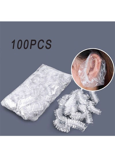 Buy 100 PCS Ear Protector Caps Disposable Elastic Clear Shower Water Ear Covers Large For Hair Dye, Shower, Bathing Ear Cover Caps, Spa Home Use Hotel and Hair Salon in UAE