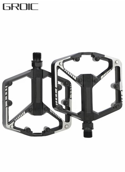 اشتري 2 Pcs Mountain Bike Pedals, MTB Bicycle Flat Pedals, Alloy Aluminum Durable Sealed Bearing for Most Bikes BMX MTB Enduro Lightweight Pedals في السعودية