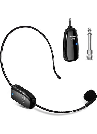 اشتري Wireless Microphone Headset for PA System, Handheld Headset Microphone 2in1 Rechargeable UHF Wireless Mic with Wireless Receiver for Voice Amplifier, Stage Speaker, Public Speaking & Teaching في السعودية