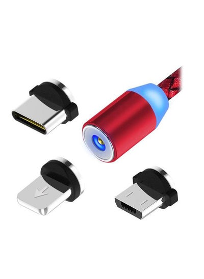 Buy 360° Rotating Magnetic Charging Cable Red in UAE