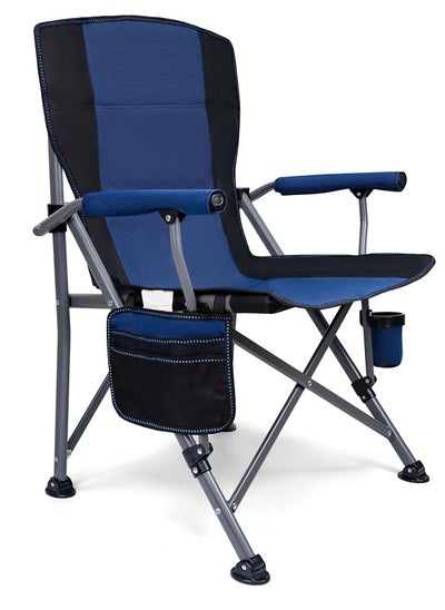 Buy GO2CAMPS Premium Foldable Camping Chair with Cup Holder, Storage Pouches, Heavy-Duty and Comfortable Design | Supports Up to 150 Kg | Trip Chair,Camping,Gardening,Fishing,Travel,Picnic and Festivals (BLUE) in UAE