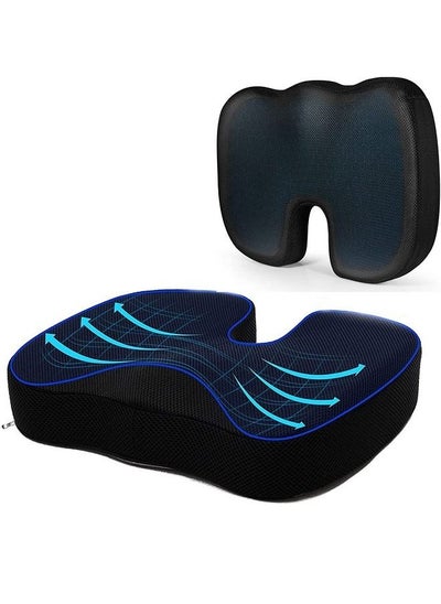 Buy Gel Seat Cushion Gaming Chair Seat Black in Saudi Arabia