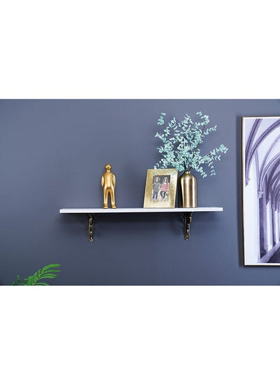 Buy Leyton Wooden Wall Shelf 91x23Cm White in UAE